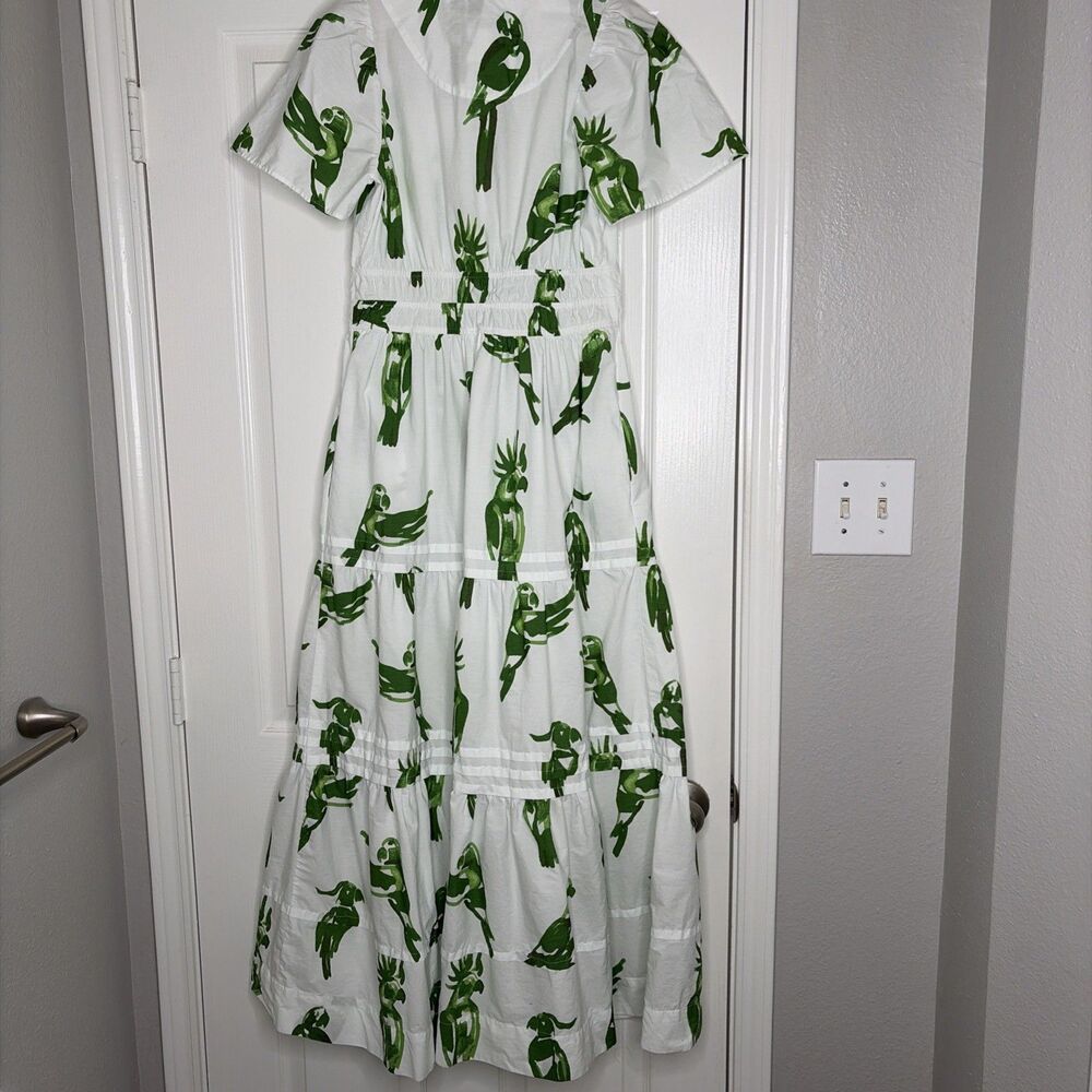 Anthropologie Womens Somerset Maxi Dress Small Bird Parrot Print Tiered Tropical - Picture 3 of 8